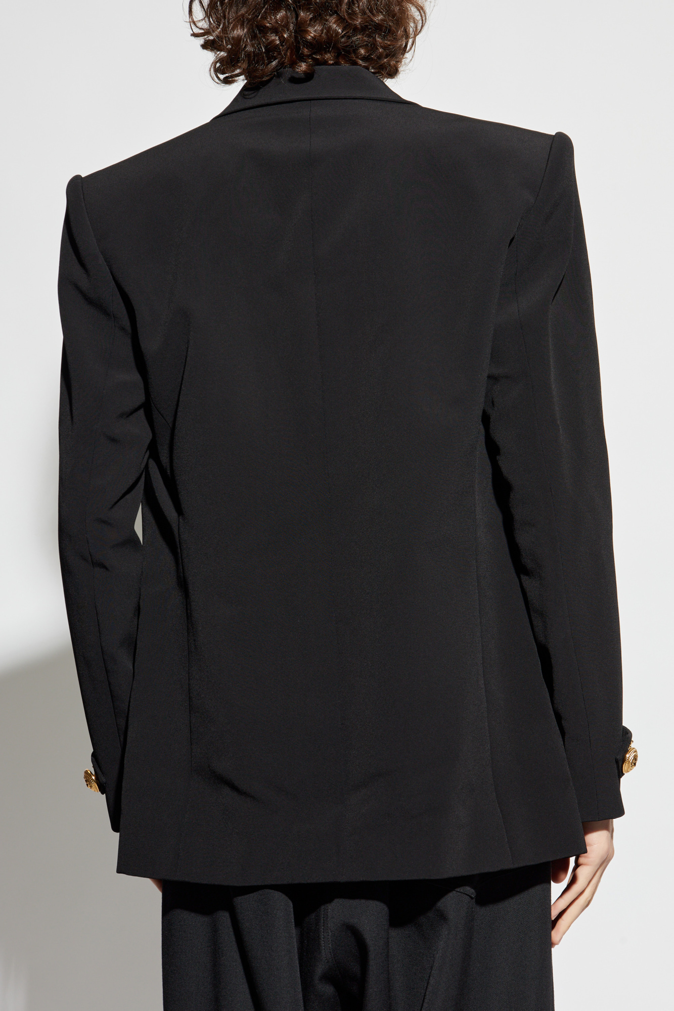 【関税込み】Balmain ブラック Paris プリント フーディ Crepe de chine shirt - Women | BALMAIN